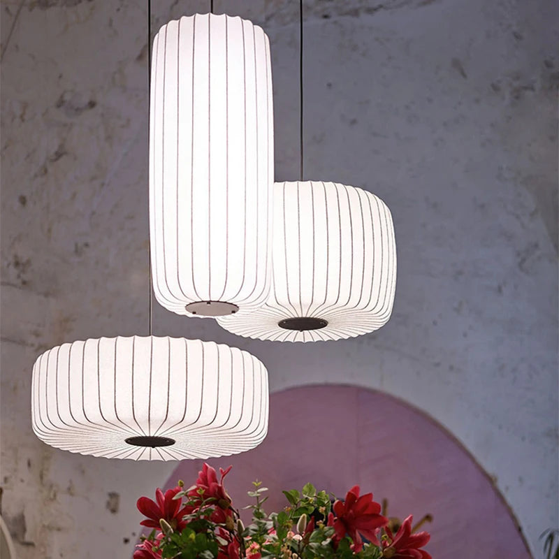 Modern Japanese Wabi Sabi Zijdehanglamp - plafondlampen - close-up