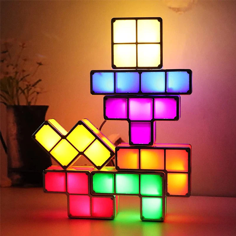 PixelGlow DIY Retro Game Lamp – Unique Night Lamp with Tetris Design