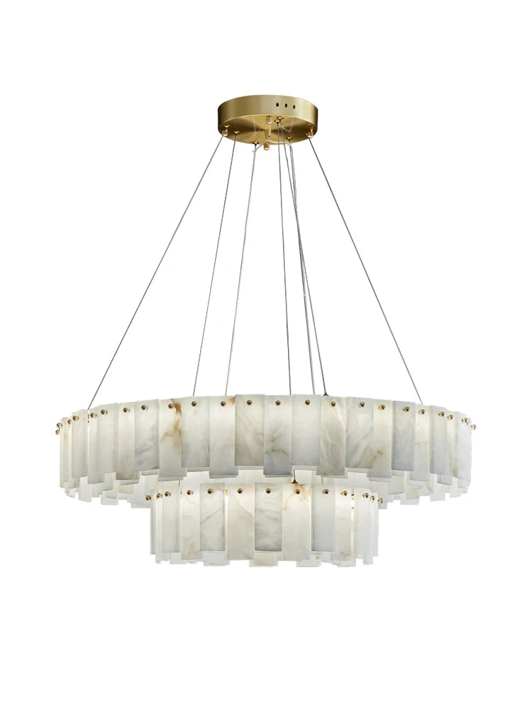 LumiMarble | Elegante Marmeren & Koperen Hanglamp - hanglampen - close-up