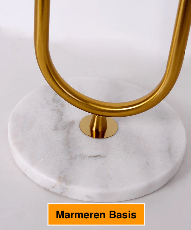 Nordic Luxe Vloerlamp met Marmeren Bijzettafel - vloerlamp