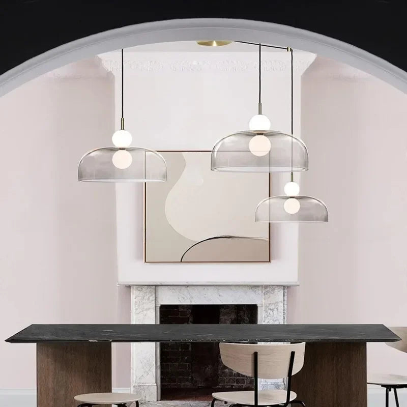 NordLume DuoSphere – Scandinavische Dubbele Glazen Hanglamp - hanglampen - close-up