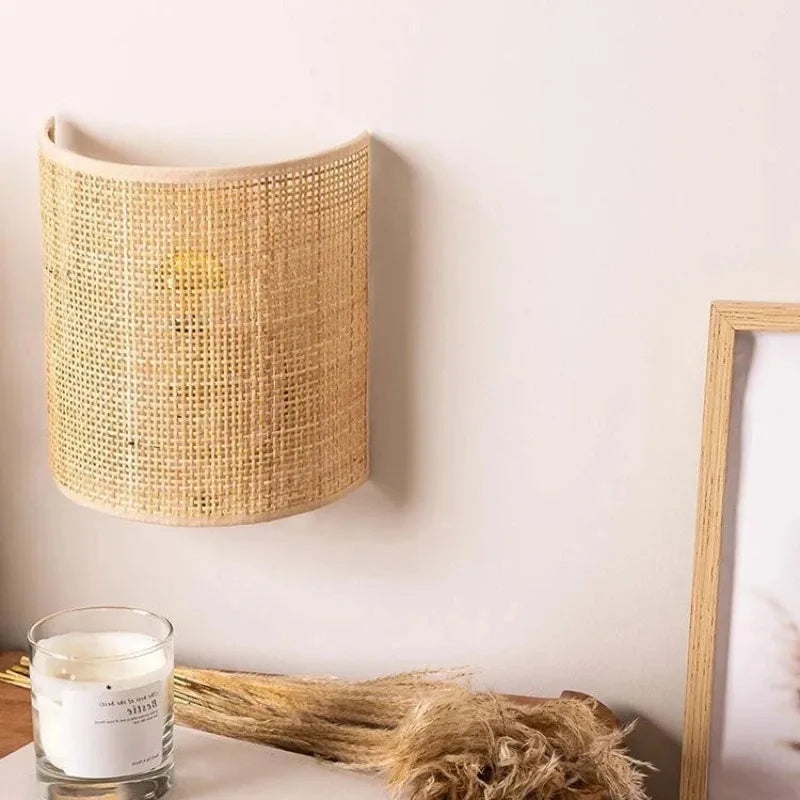 NATURA RATTAN Rotan Wandlamp - wandlamp - sfeerbeeld