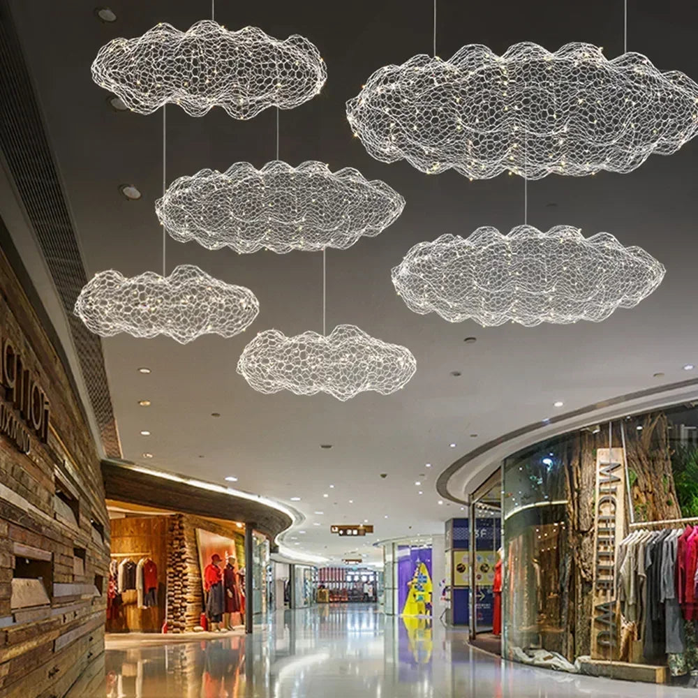 Deense Designer IJzeren Mesh Wolk Hanglamp - hanglampen - detail
