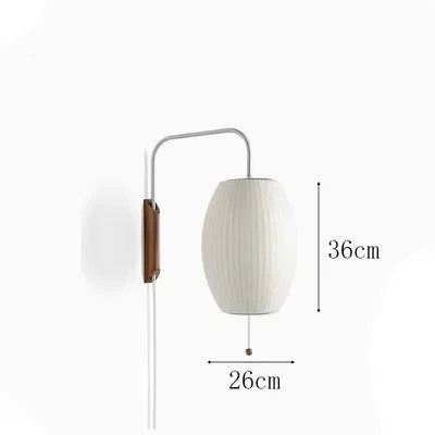 SakuraSilk – Japanse Handgeweven Zijde Wandlamp - wandlamp & tafellamp - gemonteerd