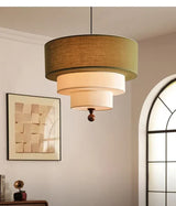 Boho Green Fabric Hanging Lamp