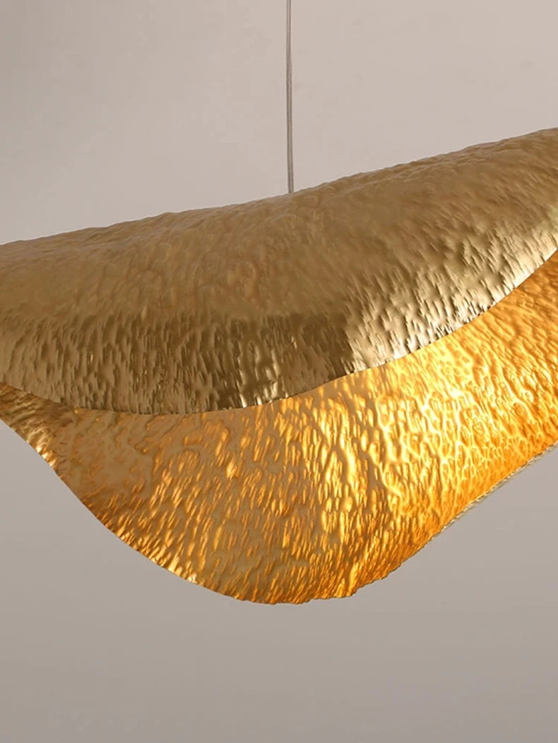 Minimalistische Koperen Hanglamp in Lotusblaad Ontwerp - hanglampen - gemonteerd