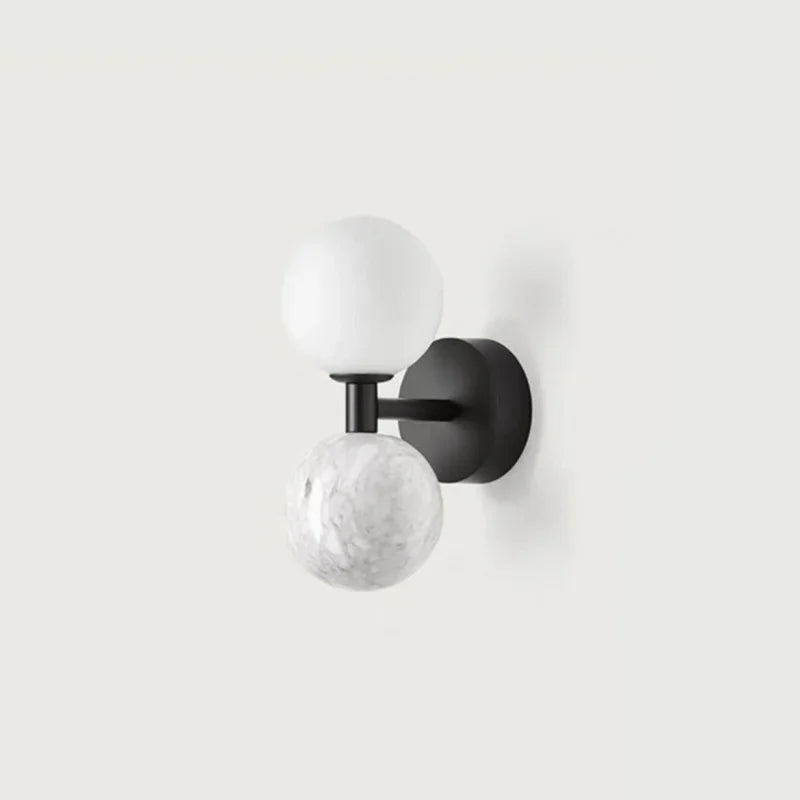 Nordic Marble Glow – Luxe LED Wandlamp van Marmer - wandlamp - sfeerbeeld