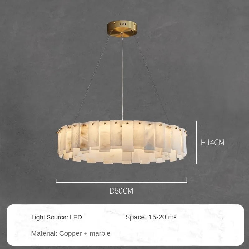 LumiMarble | Elegante Marmeren & Koperen Hanglamp - hanglampen - verlicht