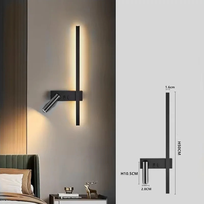 AuroraLuma Nordic Dual LED Wandlamp - wandlamp - close-up