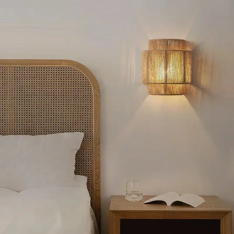 MORI GLOW Handgemaakte Hennep Touw Wandlamp - wandlamp - detail