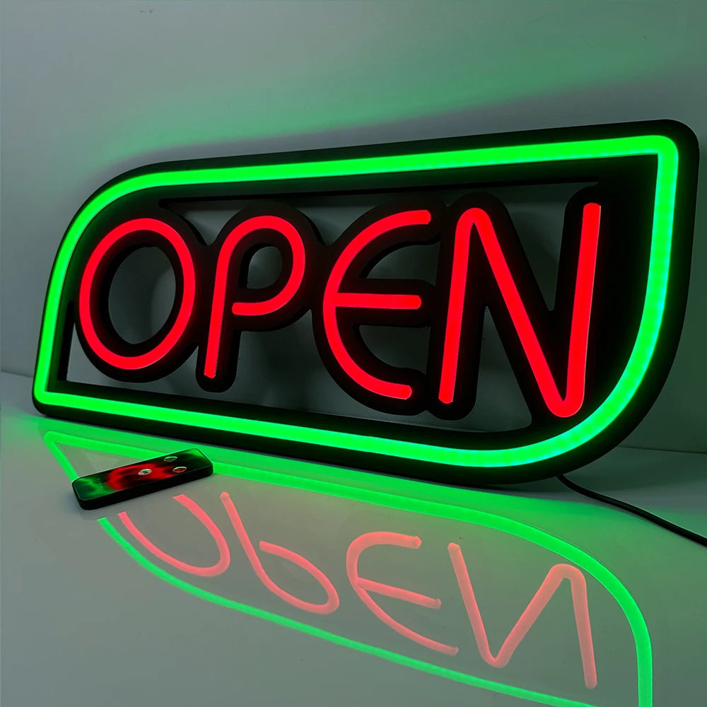 BrightGlow Pro Neon OPEN Bord - wandlamp - detail