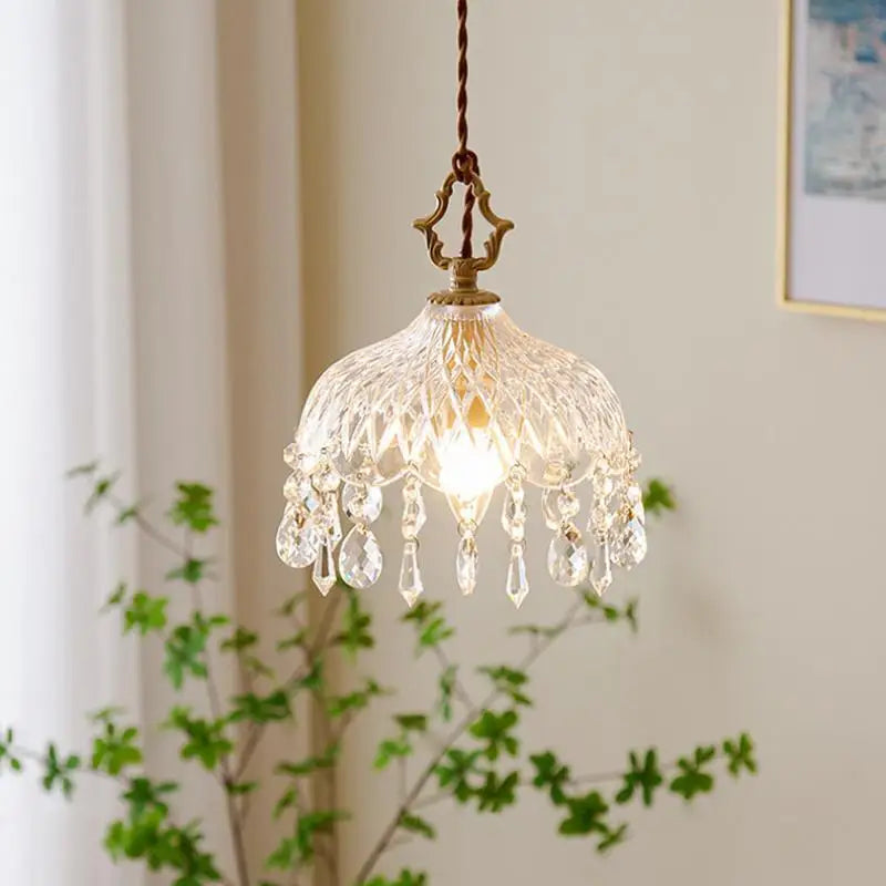 Franse Retro Glazen Hanglamp - hanglampen
