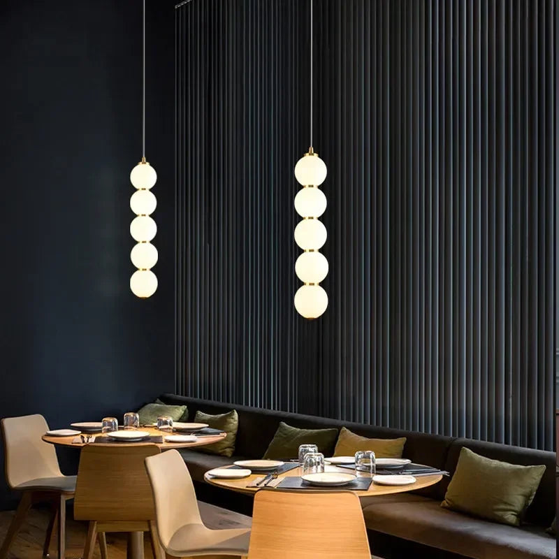 Luxe Moderne Glazen Bol Hanglamp – Dimbare LED Plafondlamp - hanglampen