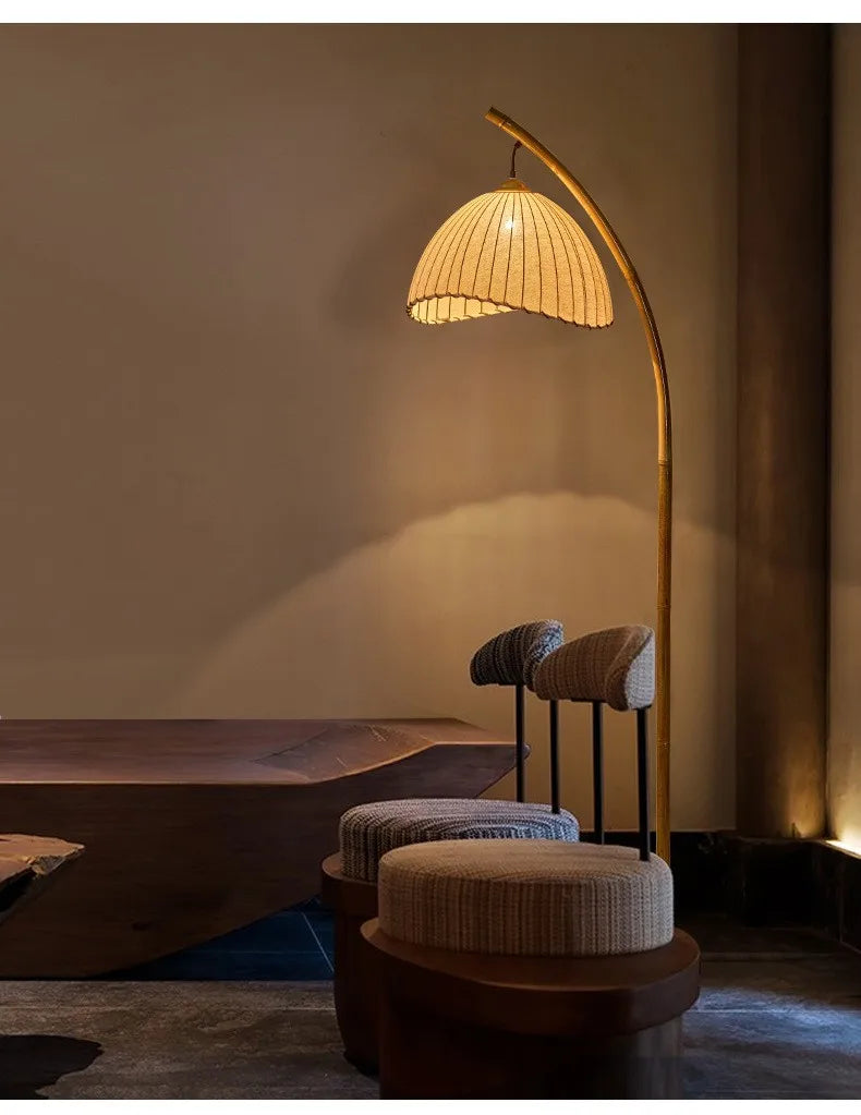 ZenGlow Wabi-Sabi LED Vloerlamp – Scandinavisch Minimalisme & Japans Design voor een Rustgevende Sfeer - vloerlampen - close-