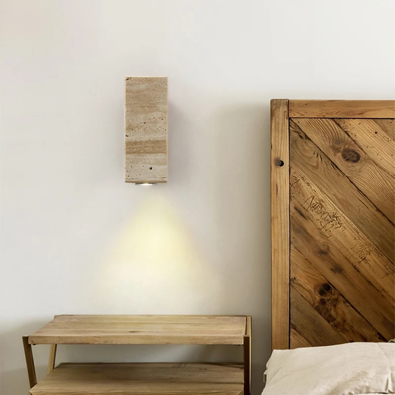 Modern Luxe Wandlamp in Natuursteen - wandlamp - in de kamer