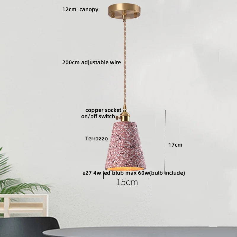 TerraLume LED Hanglamp – Moderne Terrazzo & Koper Designlamp - hanglampen - detail