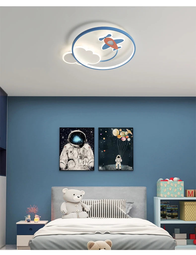 DreamGlow Dimbare Kinderkamer LED Plafondlamp met Afstandsbediening - plafondlampen - verlicht