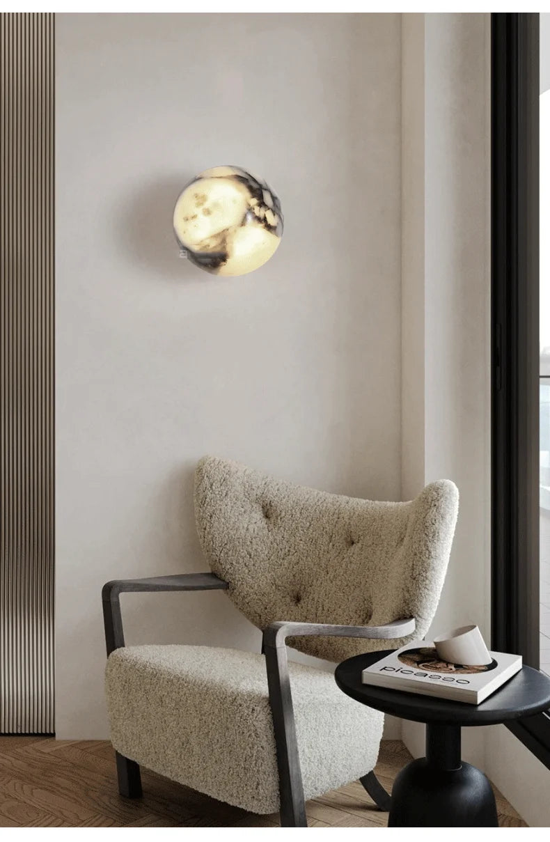 Luxe Natuursteen Wandlamp - wandlamp - gemonteerd