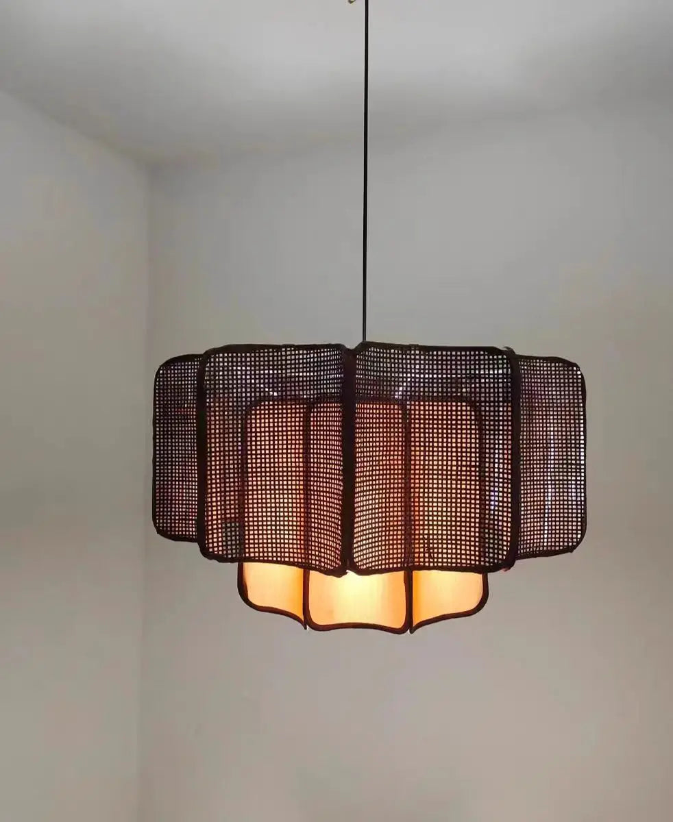 Japanse Wabi Sabi Boheemse Rotan Hanglamp - hanglampen - materiaaldetail