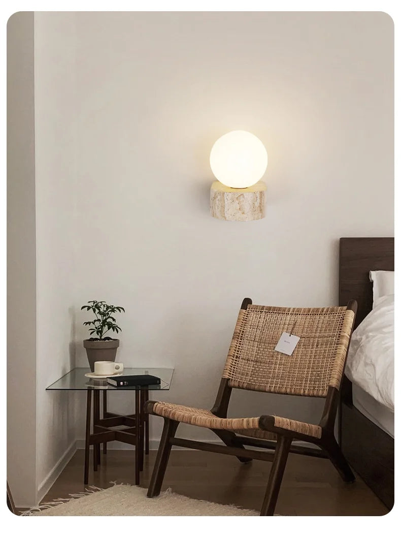 HikariStone Moderne LED Wandlamp van Glas – Japanse Retro Warmte voor Stijlvolle Interieurs - wandlamp - gemonteerd