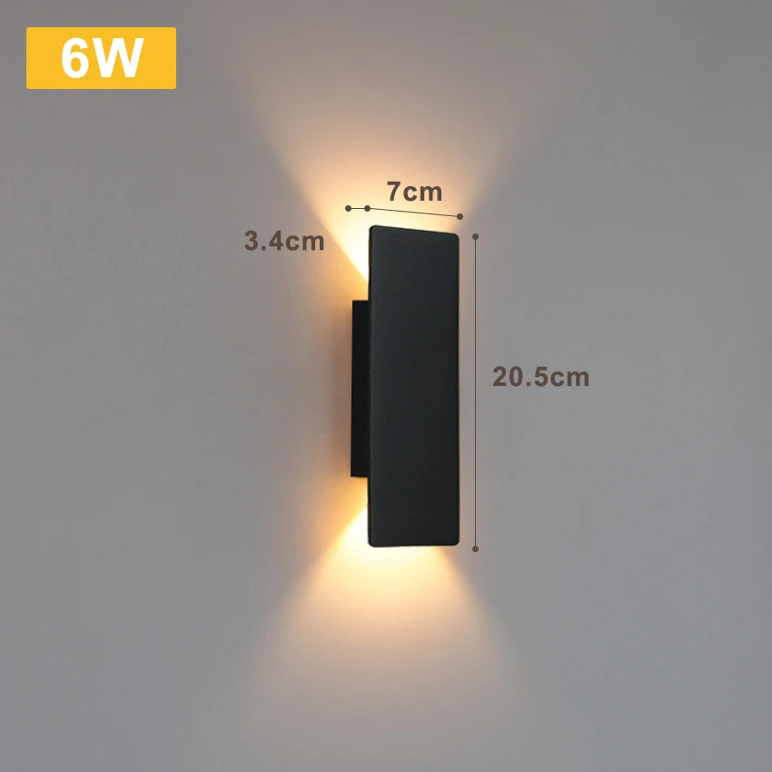 LumaShield Duo – LED Wandlamp Zwart & Wit - wandlamp - afmetingen