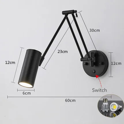 LUXARM Verstelbare Wandlamp met Lange Arm - wandlamp - materiaaldetail