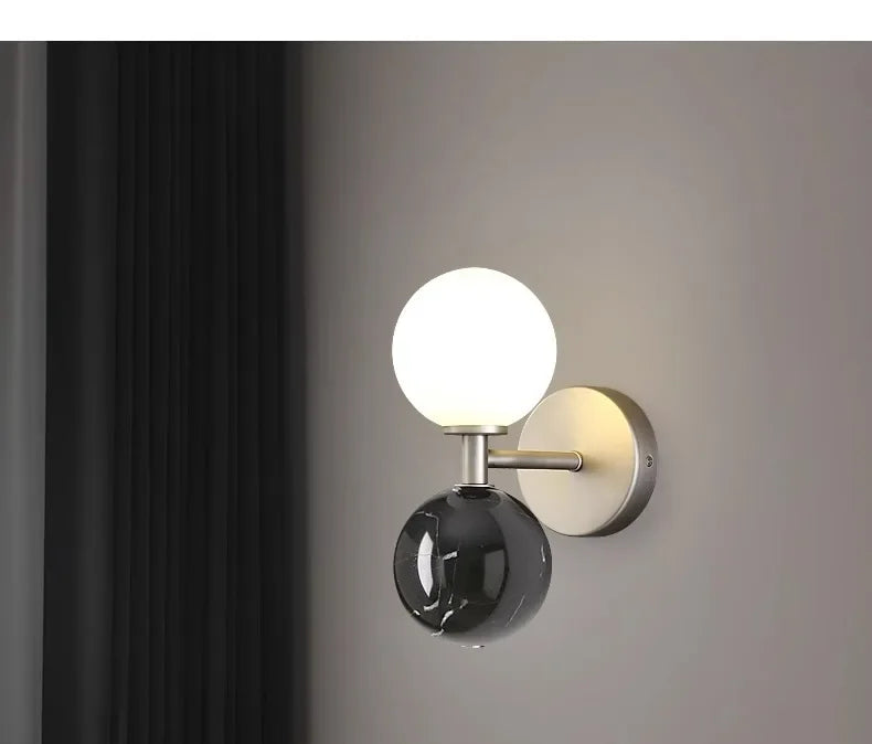 Nordic Marble Glow – Luxe LED Wandlamp van Marmer - wandlamp - verlicht