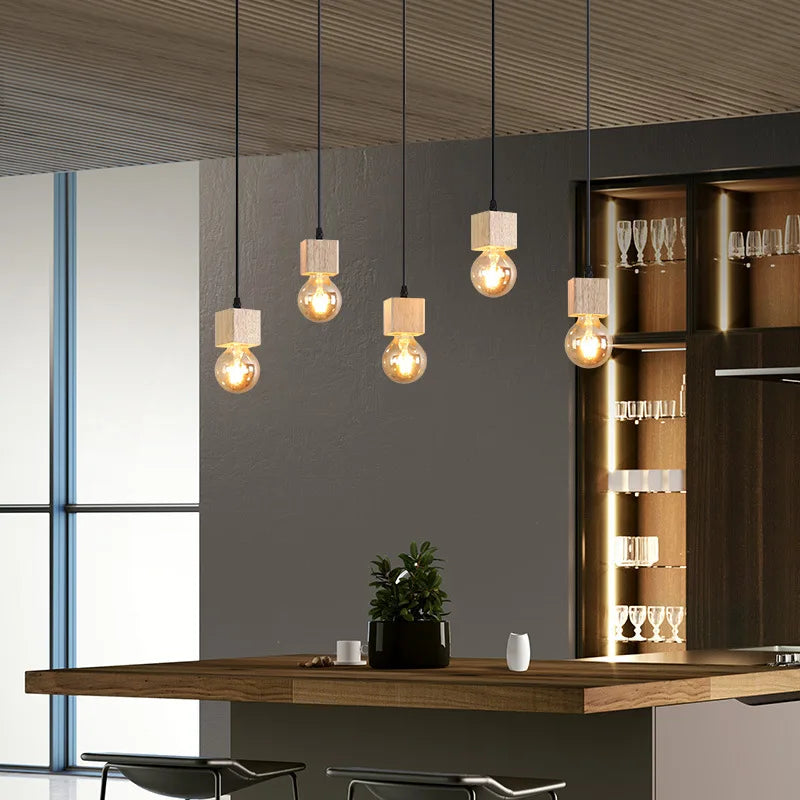 ScandiGlow Houten Hanglampen - plafondlampen - sfeerbeeld