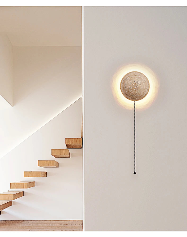 Wabi Sabi Marmeren Wandlamp - wandlamp - zijaanzicht