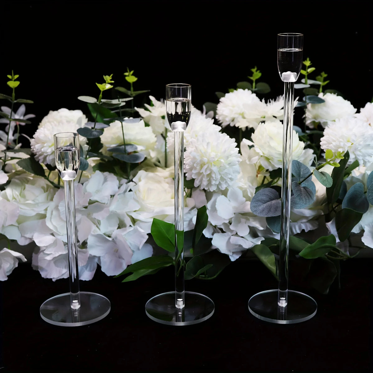 LumenAcry Heldere Acryl Kandelaar Set (3-delig) - tafellampen