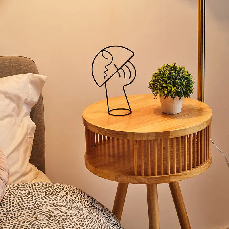 Scandinavische Houten Driepoot Vloerlamp - vloerlamp - zijaanzicht