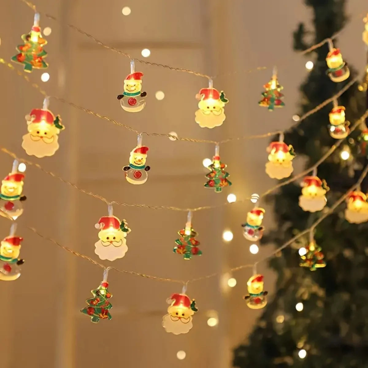 LumiKerst LED Kerstverlichting met Sneeuwman, Kerstboom & Kerstman - buitenverlichting - zijaanzicht
