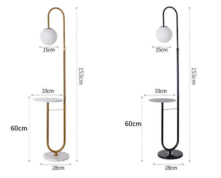 Nordic Luxe Vloerlamp met Marmeren Bijzettafel - vloerlamp - verlicht