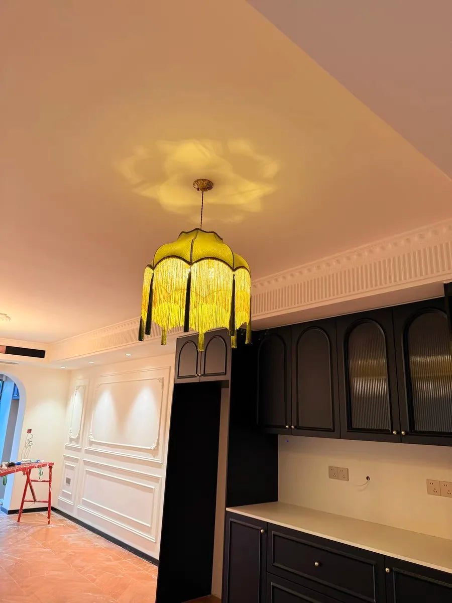 ChâteauLumière Franse Retro Koper & Stoffen Kwast Chandelier - hanglampen - verlicht