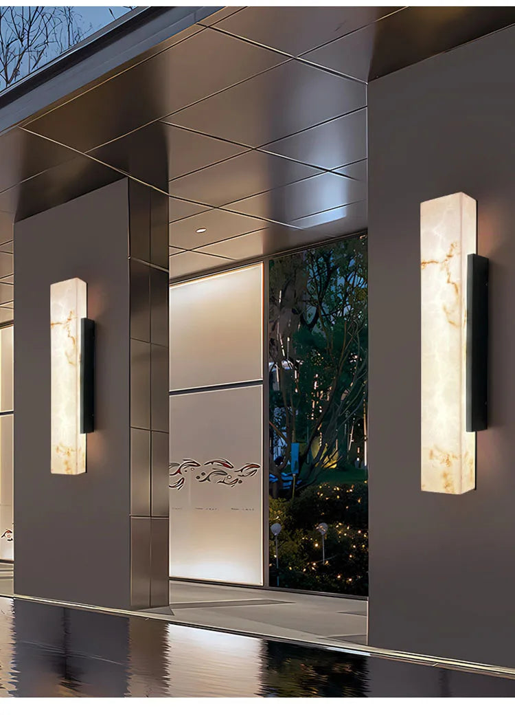 SOLMAR Marmeren LED Wandlamp - buitenverlichting - sfeerbeeld