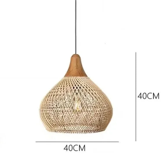 RattanaGlow: Handgeweven Rieten Hanglamp in Zuidoost-Aziatische Stijl - hanglampen - verlicht