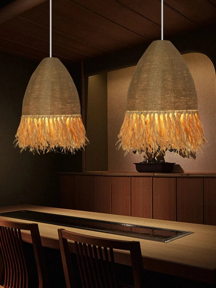 Handgeweven Rotan Hanglamp - hanglampen - in de kamer