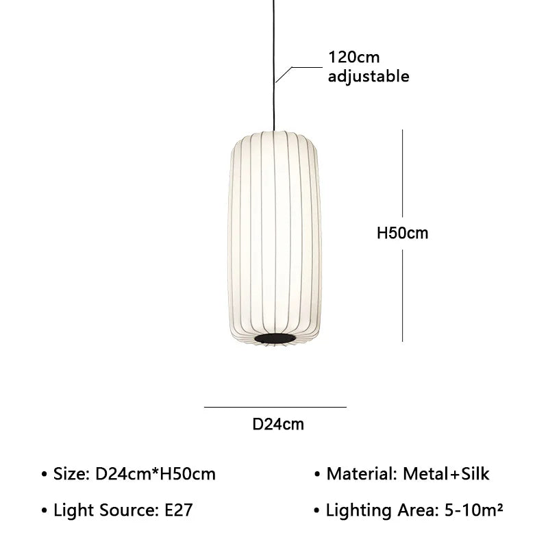 Modern Japanese Wabi Sabi Zijdehanglamp - plafondlampen - close-up