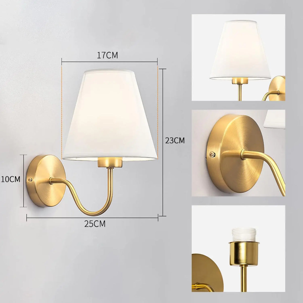 LumaFabrica – Nordic Wandlamp met Stoffen Lampenkap - wandlamp - in de kamer