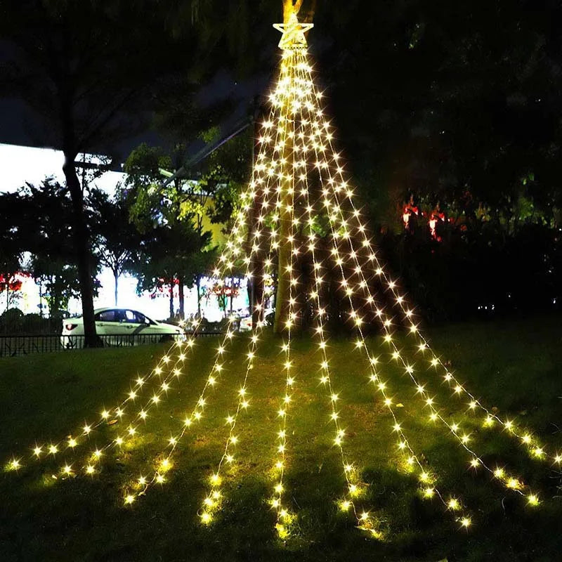 LumiCascade Christmas Waterfall LED Starlight – 350 LEDs