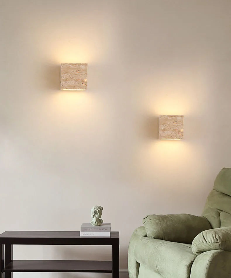 Luxe Marmeren Wandlamp – Stijlvolle LED Verlichting - wandlamp - gemonteerd