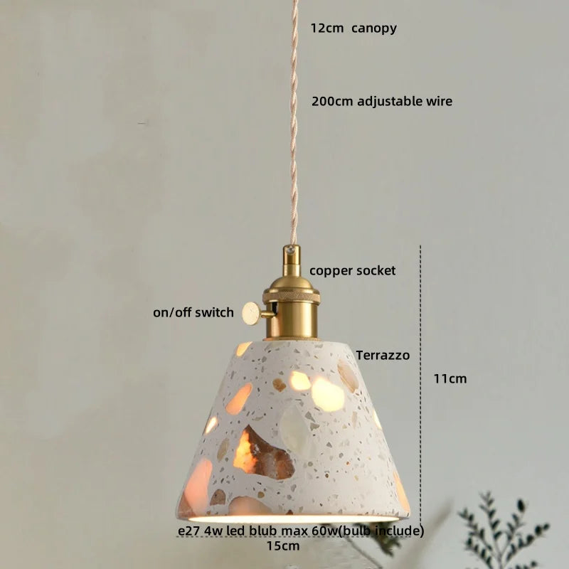 TerraLume LED Hanglamp – Moderne Terrazzo & Koper Designlamp - hanglampen - verlicht