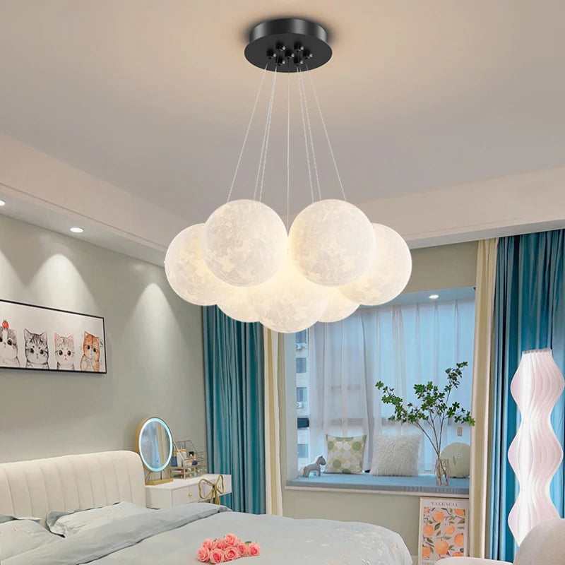 DreamGlow KidsChandelier – Moderne 3D-Print Kinderkamer Hanglamp - hanglampen - zijaanzicht