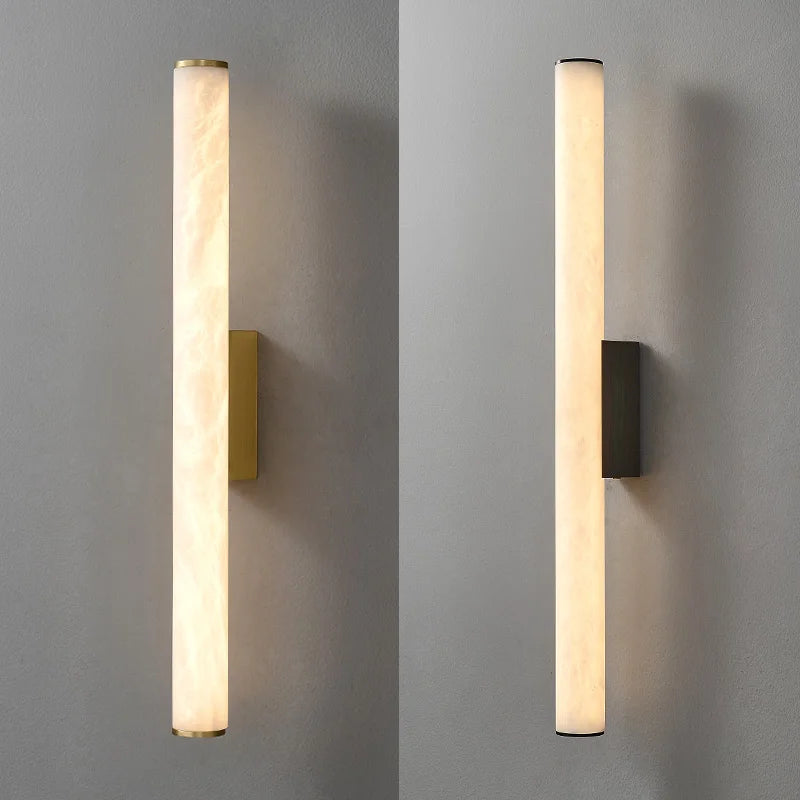 Auralis Lux – Minimalistische Wandlamp van Koper & Marmer - wandlamp - in de kamer