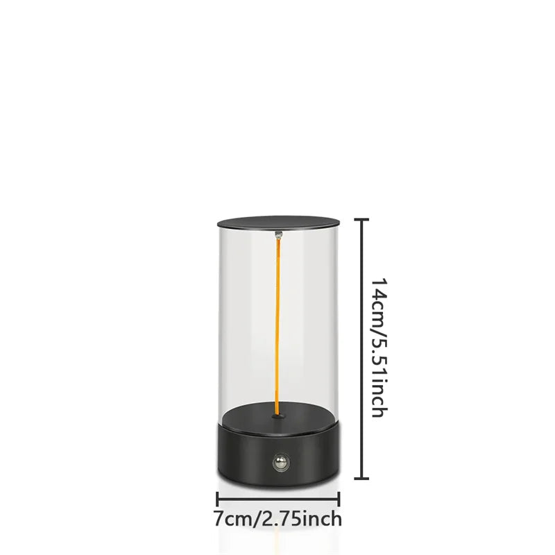 Modern Minimalistische Ademlicht Tafellamp – Draagbare Oplaadbare Touch Bedlamp & Nachtlampje - tafellampen - zijaanzicht