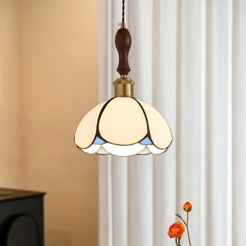 TiffanyGlow Vintage Glas LED Hanglamp - hanglampen - sfeerbeeld