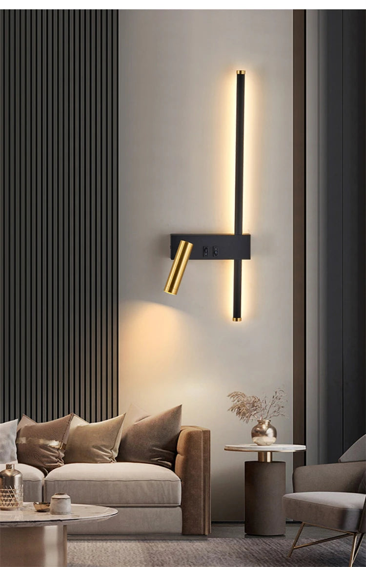 AuroraLuma Nordic Dual LED Wandlamp - wandlamp - sfeerbeeld