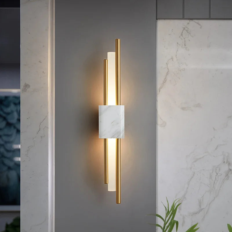 Modern Luxe Marmeren LED Wandlamp - wandlamp - detail