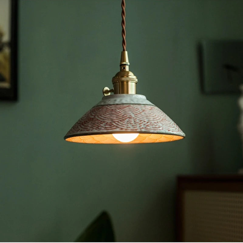 AuroraVerde Donkergroene Keramische Hanglamp - hanglampen - gemonteerd