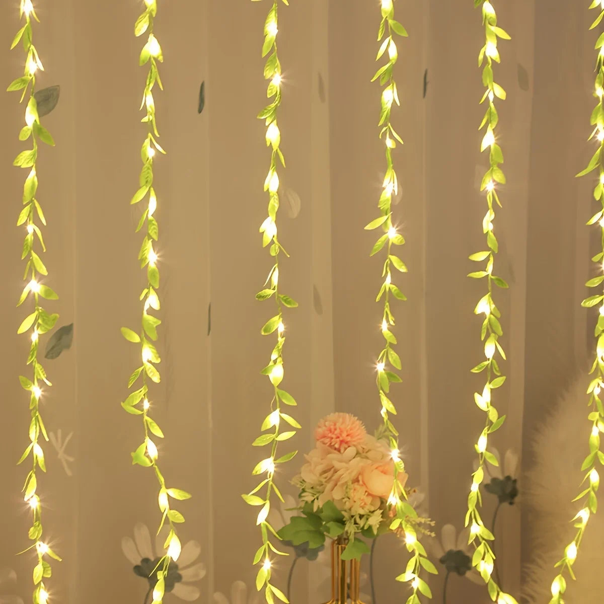 LeafLuma 2M LED Slinger met Bladdecor - buitenverlichting - close-up